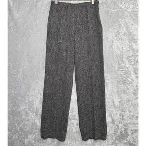 MaxMara Charcoal Gray Tweed Wide-Leg Trousers